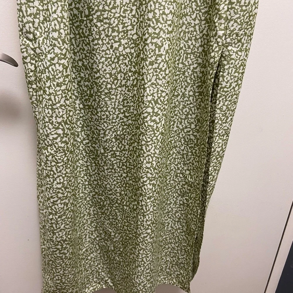 Abercrombie & fitch Medium green white ladies spaghetti strap maxi dress